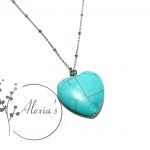 Turquoise Heart Pendant Stainless Steel