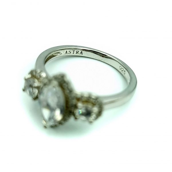 Silver Marquise Cubic Zirconia Ring - Image 7