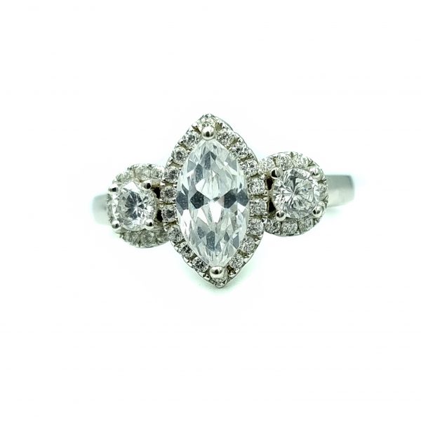 Silver Marquise Cubic Zirconia Ring