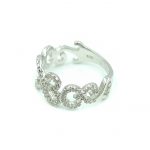 Silver Curly Vines Cubic Zirconia Ring