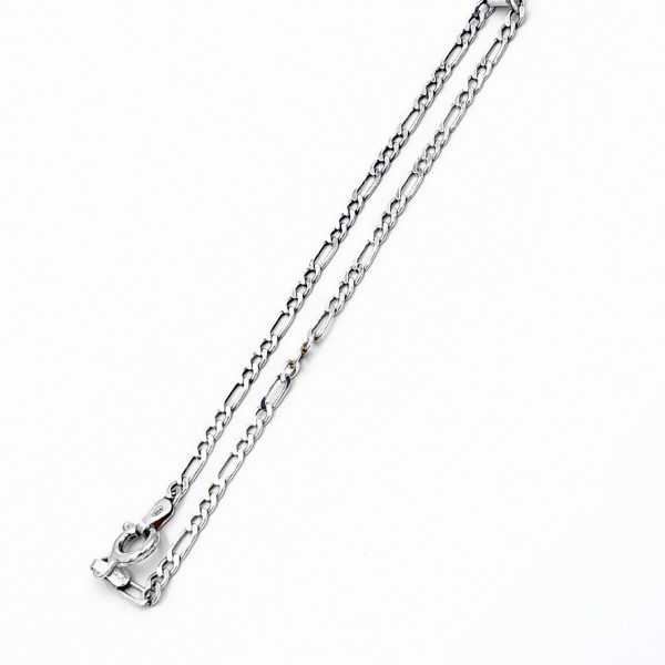 Silver Figaro Chain Bracelet - Image 2