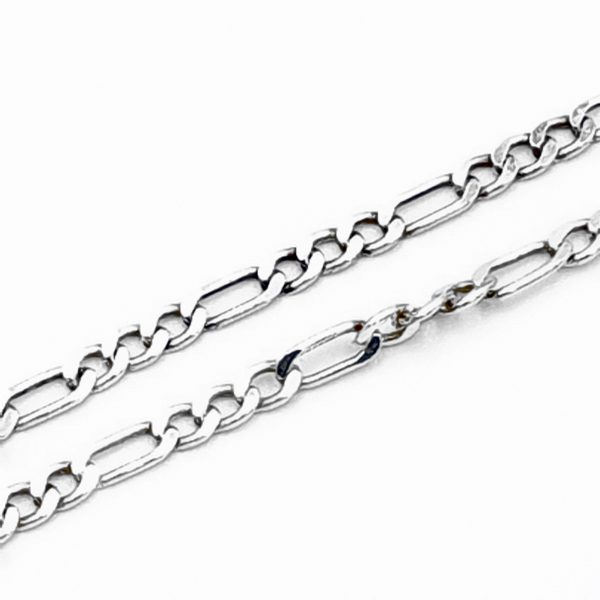 Silver Figaro Chain Bracelet - Image 3