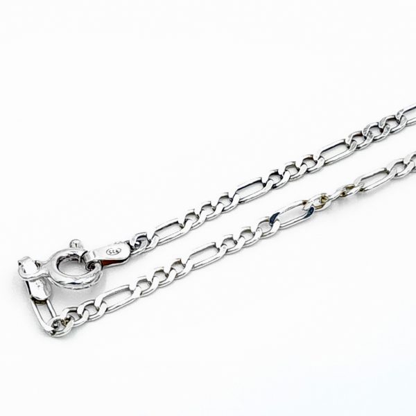 Silver Figaro Chain Bracelet - Image 4