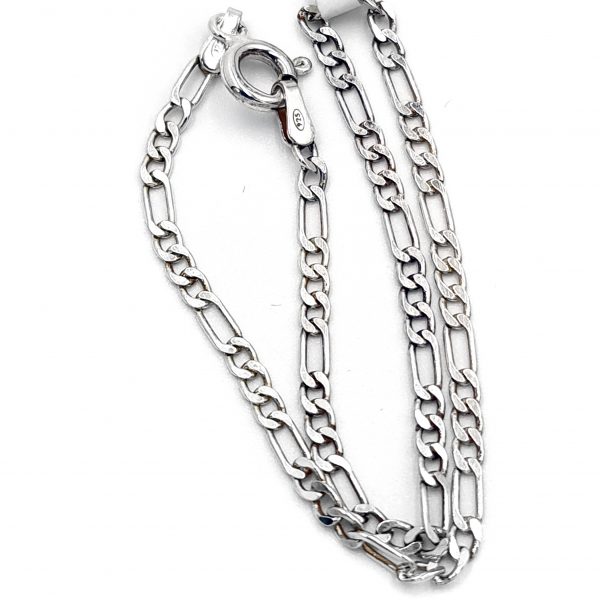 Silver Figaro Chain Bracelet